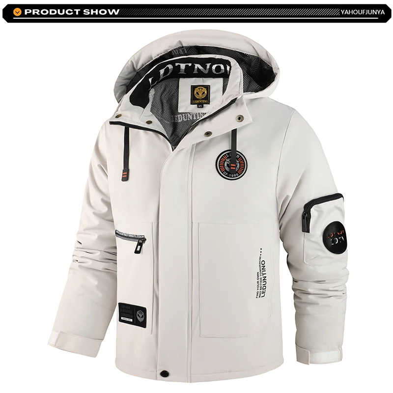 Winter Men Outdoor Windbreak Warm Travel Jacket Men Hooded Casual Fashion Sport Waterproof Climbing Trekking Jacket Male Coat