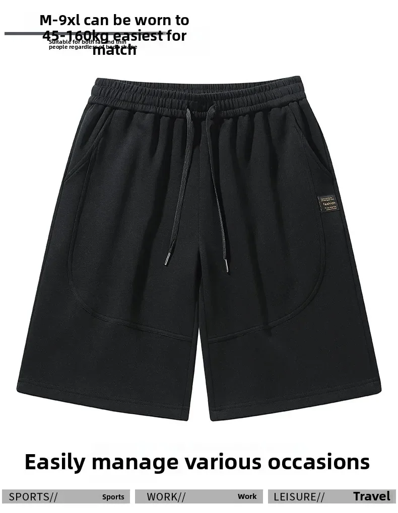Men's Casual Cotton Shorts Plus Size 9XL 8XL 7XL Short Pants Summer Sports Beachwear Comfortable Breathable Loose Fit Trousers
