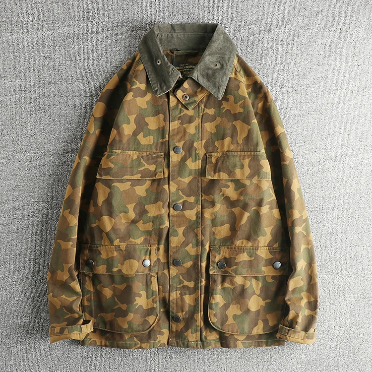 Amekaji American Casual Retro Vintage Woven Cotton Men's Safari Workwear Jacket American High-Street Slim Fit Trend Coat