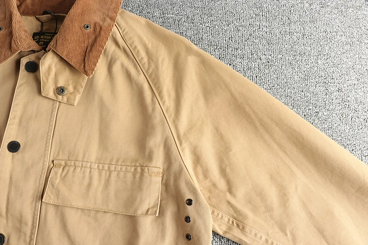 Amekaji American Casual Retro Vintage Woven Cotton Men's Safari Workwear Jacket American High-Street Slim Fit Trend Coat