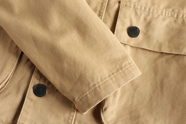 Amekaji American Casual Retro Vintage Woven Cotton Men's Safari Workwear Jacket American High-Street Slim Fit Trend Coat
