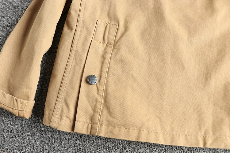 Amekaji American Casual Retro Vintage Woven Cotton Men's Safari Workwear Jacket American High-Street Slim Fit Trend Coat