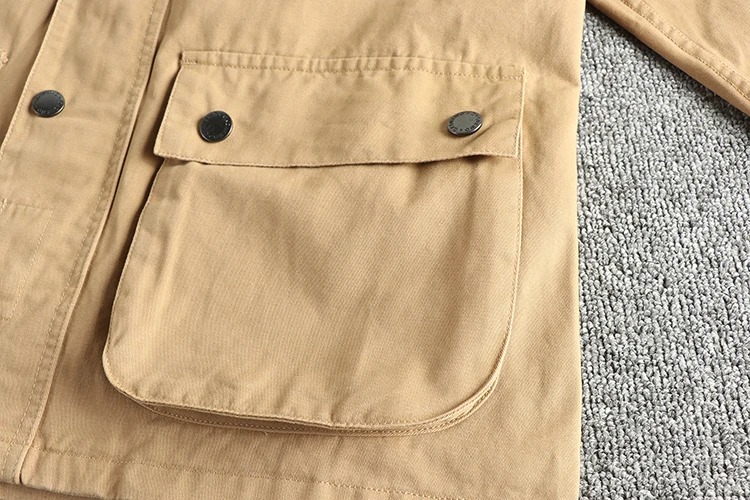 Amekaji American Casual Retro Vintage Woven Cotton Men's Safari Workwear Jacket American High-Street Slim Fit Trend Coat