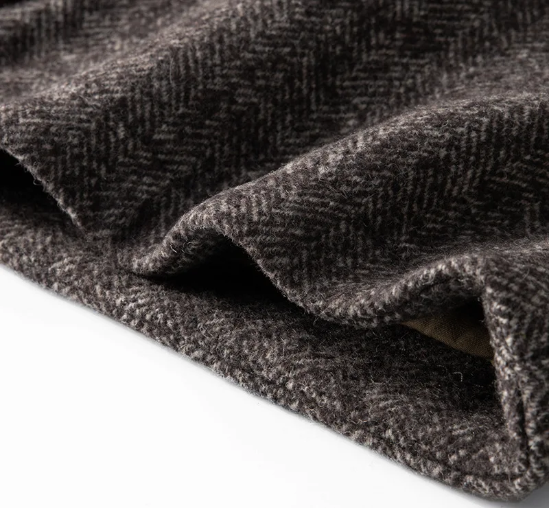 Good Quality Winter Fashion Men's Retro British Tweed Wool Vest Thick Double-Layer Multi-Pocket Suit-Collar Vest Warmth Top Male