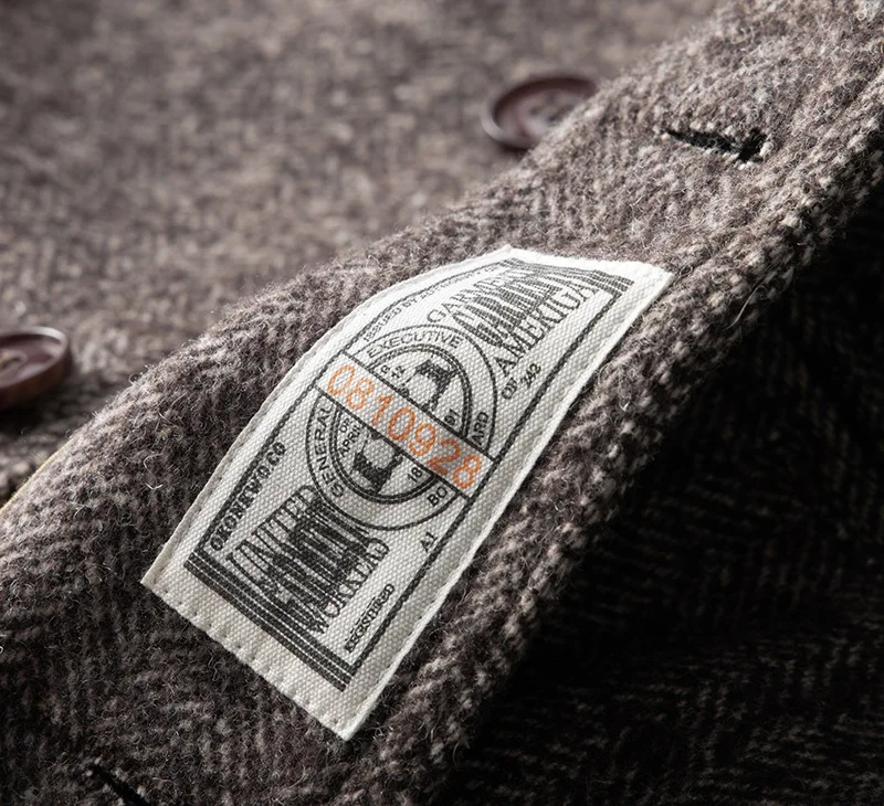 Good Quality Winter Fashion Men's Retro British Tweed Wool Vest Thick Double-Layer Multi-Pocket Suit-Collar Vest Warmth Top Male