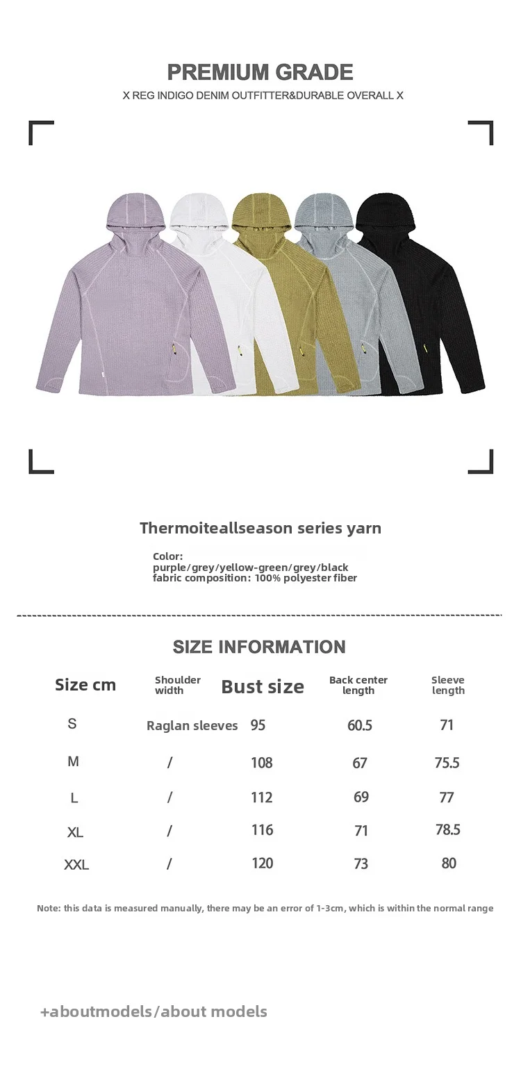 Thermolite Lightweight Constant Temperature Warmth Fleece Hooded Sweatshirt with Air Fleece Pullover Cycling Running Sport Hat
