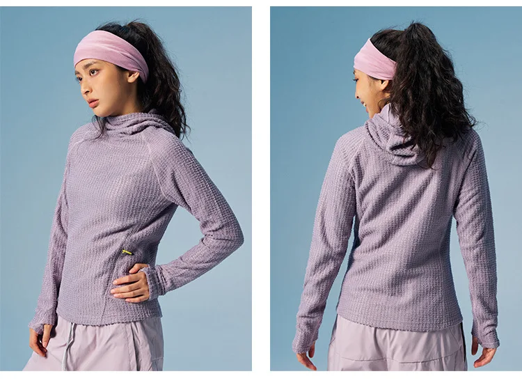 Thermolite Lightweight Constant Temperature Warmth Fleece Hooded Sweatshirt with Air Fleece Pullover Cycling Running Sport Hat