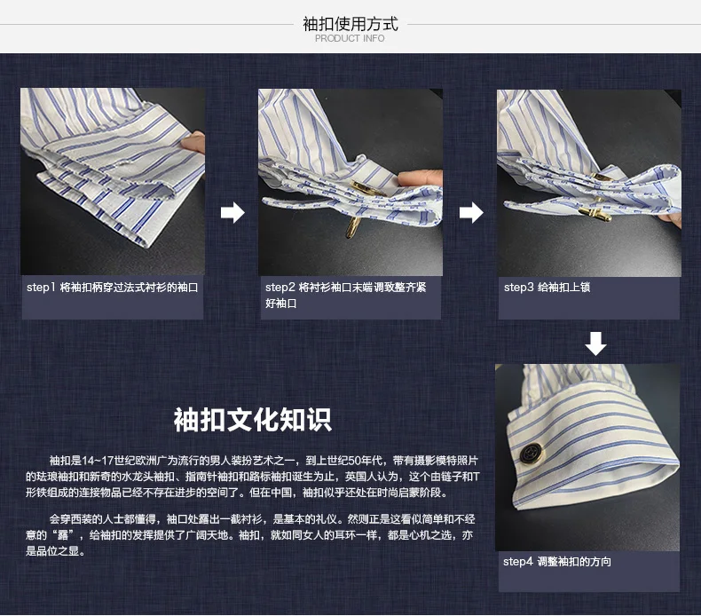 High-end 200 4-Strand Yarn 100% Cotton Men's French Cufflink Shirt One-Length Collar DP Ready-to-Wear No-Iron White