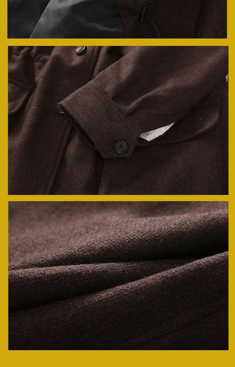 POT&CRAFTSMAN Classic Jacket Premium Casual Teba Collar Spanish Jacket Coffee Brown Wool Tweed Top Suit Collar Men's