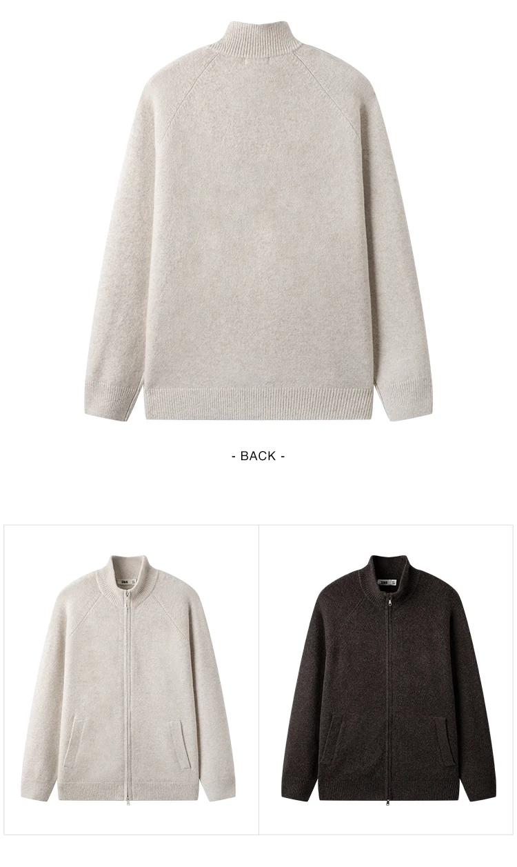 Semir Men Cardigan Knit Loose Mock Neck Raglan Sleeve 2026 Autumn Couple Style Sweater Outerwear Soft Daily Layer