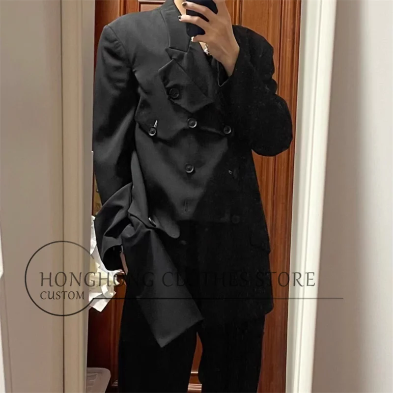 Personalized Stylish Belted Jacket for Military Uniform. Fine-Spun Material for a Professional and Classic Oversized Suit.