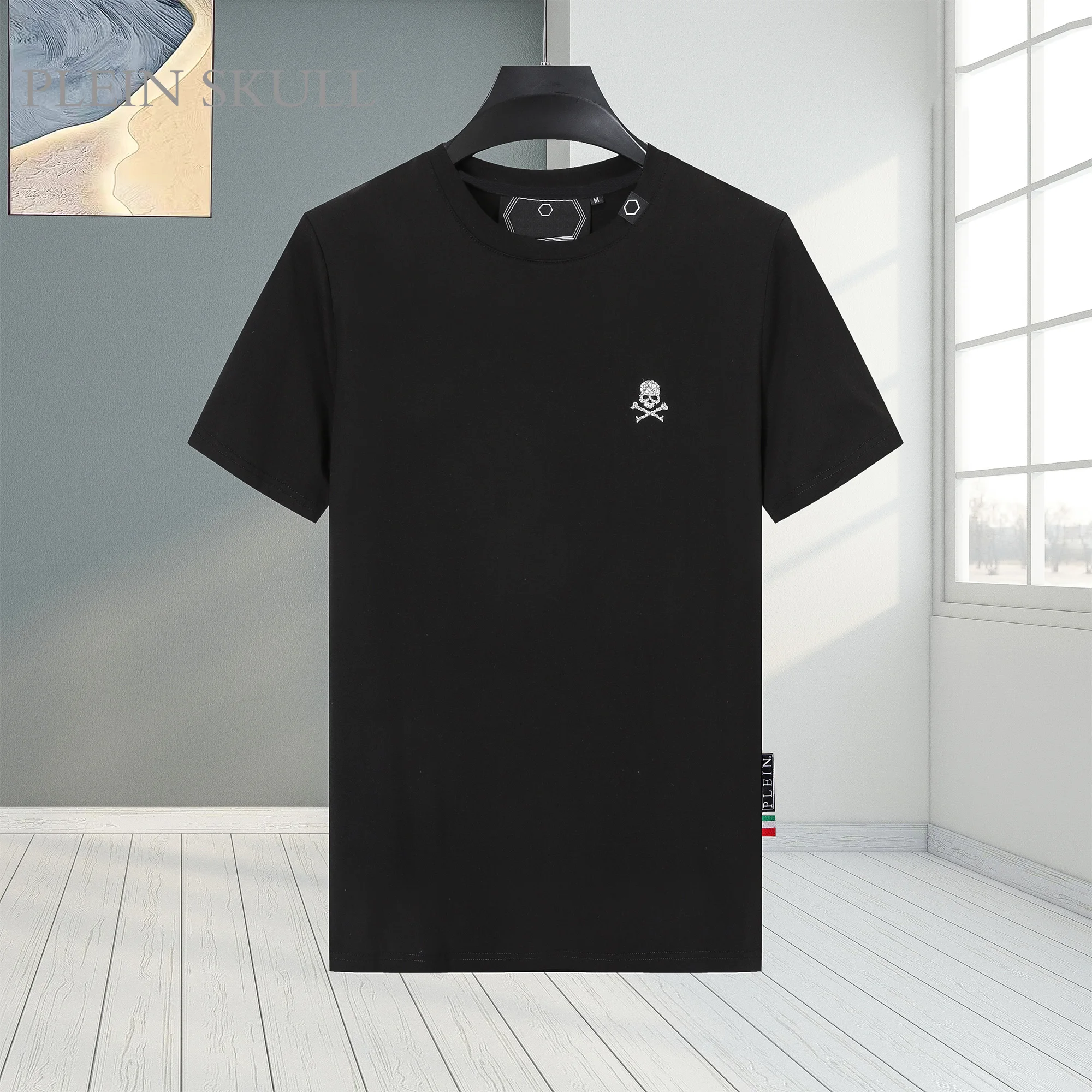2026 Summer Light Luxury Men's Pure Cotton T-shirt Classic Daily Casual Top Men's and Women's High Street Sports Short Sleeve