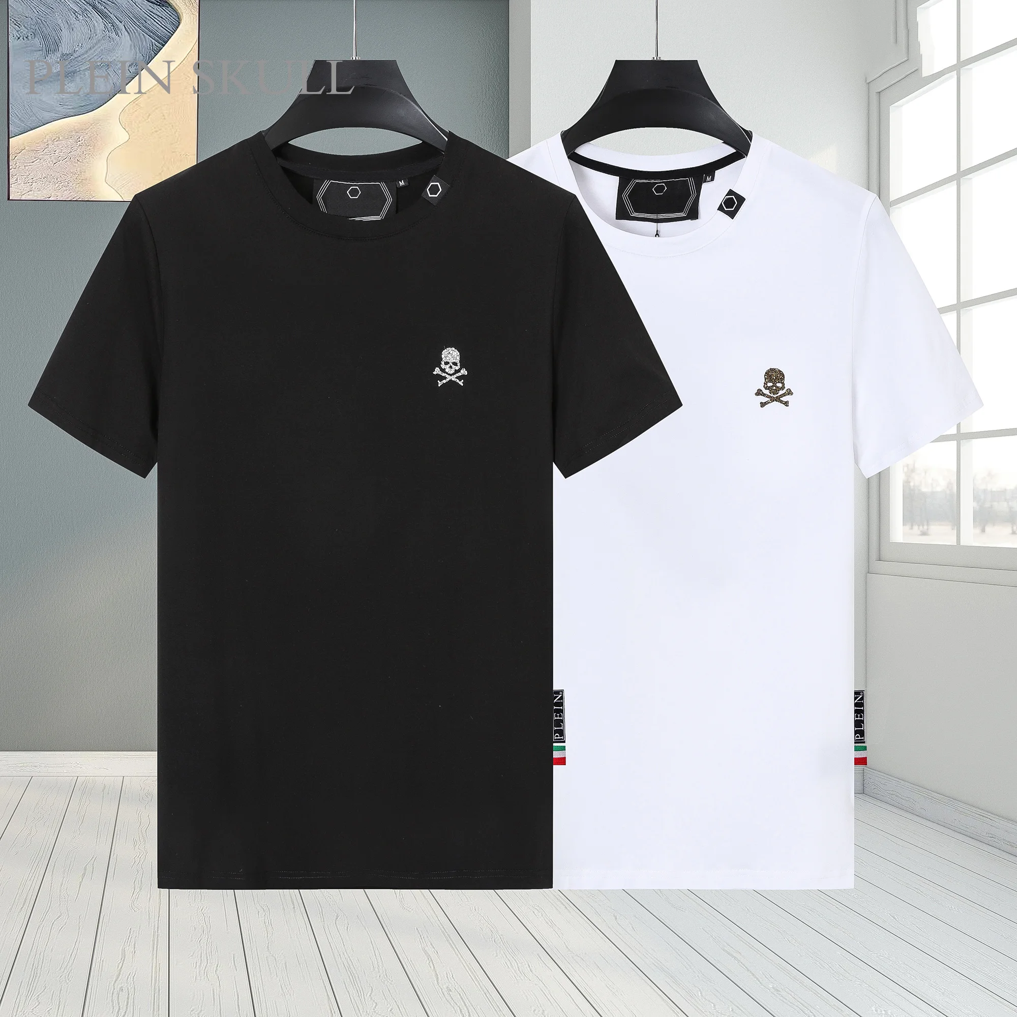 2026 Summer Light Luxury Men's Pure Cotton T-shirt Classic Daily Casual Top Men's and Women's High Street Sports Short Sleeve