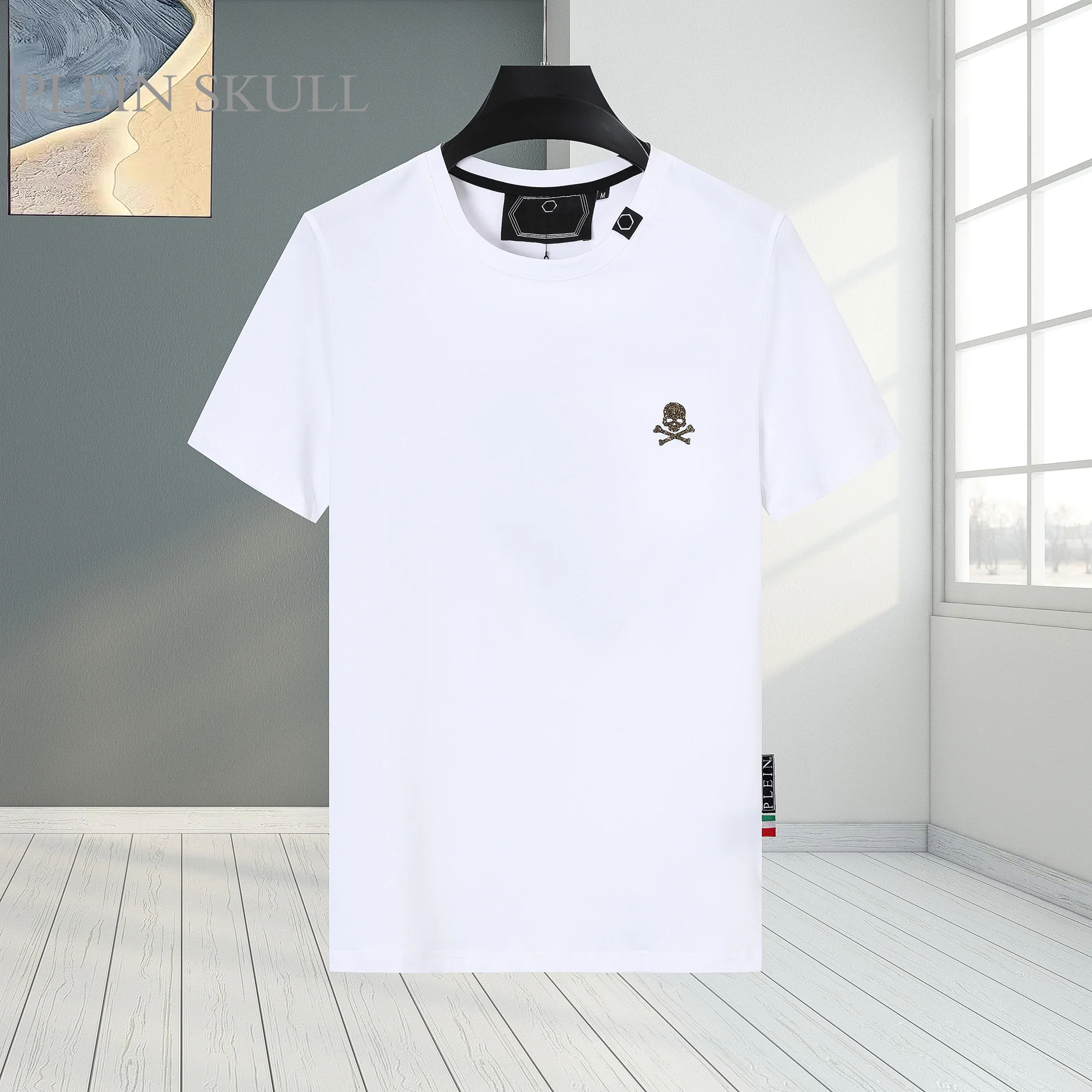 2026 Summer Light Luxury Men's Pure Cotton T-shirt Classic Daily Casual Top Men's and Women's High Street Sports Short Sleeve