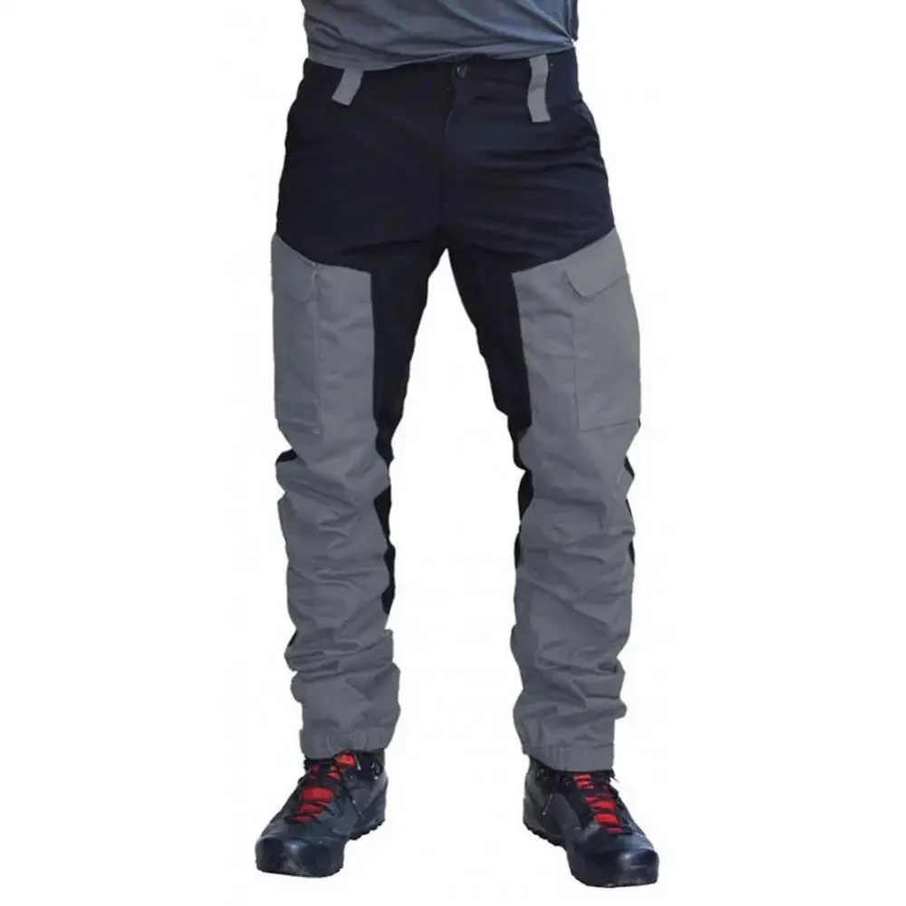 Waterproof Cargo Pants Men Summer Long Work Trousers Male Outdoor Color Block Multi Pockets Sports Camping Fishing Pant