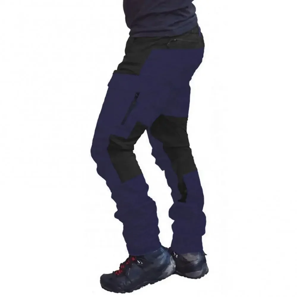 Waterproof Cargo Pants Men Summer Long Work Trousers Male Outdoor Color Block Multi Pockets Sports Camping Fishing Pant
