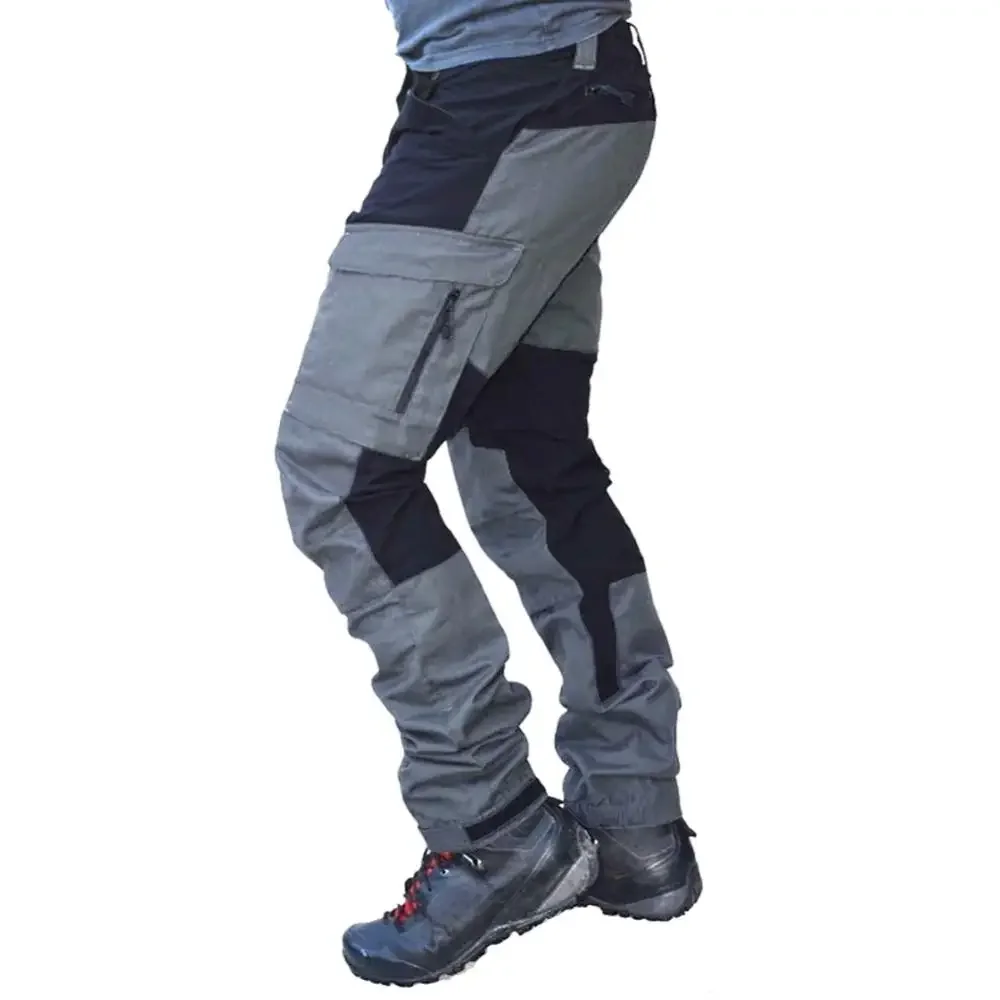 Waterproof Cargo Pants Men Summer Long Work Trousers Male Outdoor Color Block Multi Pockets Sports Camping Fishing Pant
