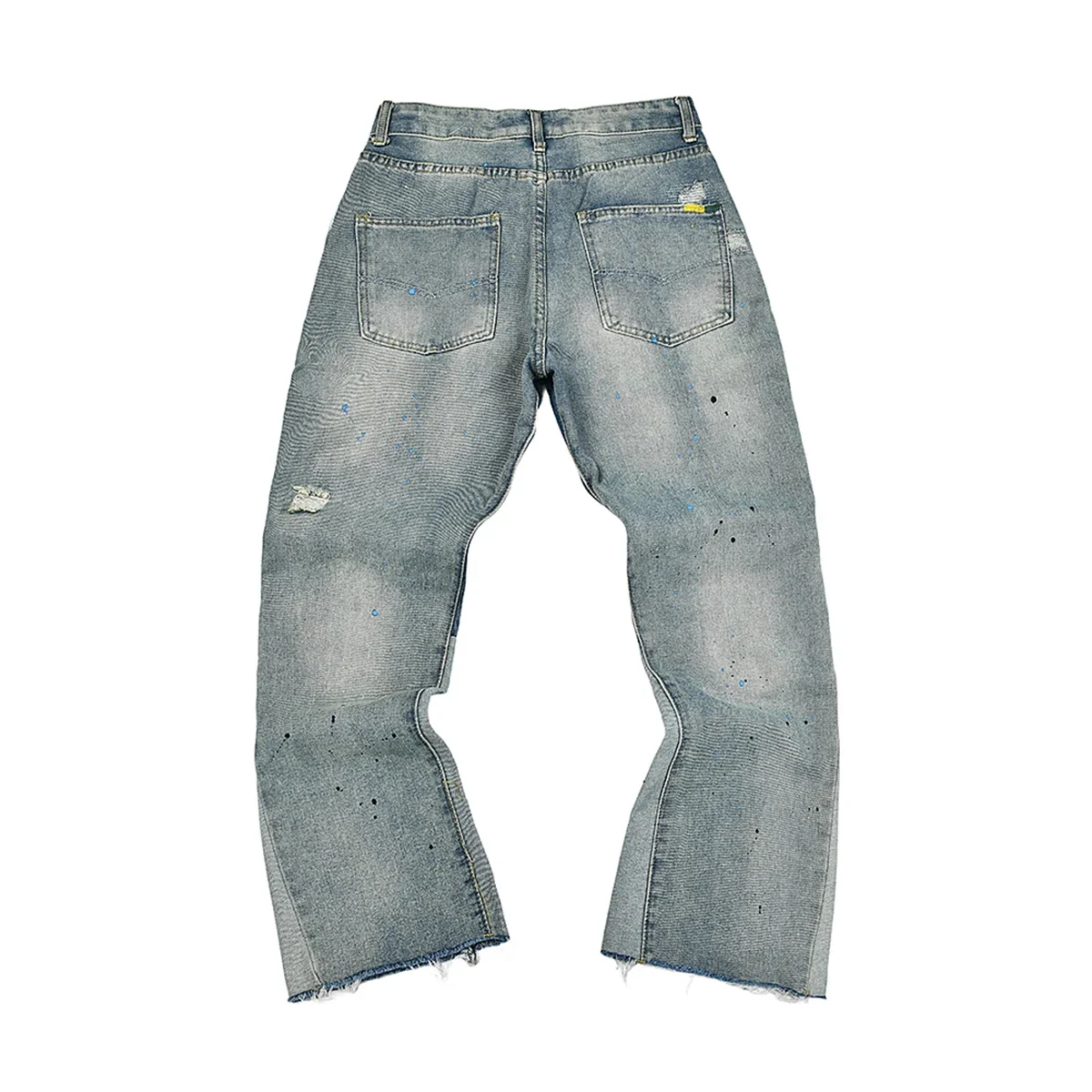 High Street Letter Embroidery Washed Blue Baggy Jeans for Men Straight Vintage Loose Casual Denim Pants Oversized Ropa Hombre
