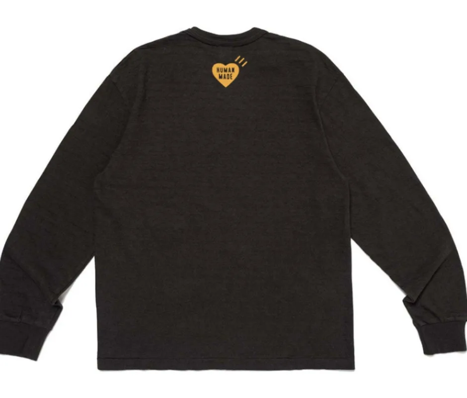 2026 New Human Made Logo Print Crewneck Long Sleeve T Shirt Couple Unisex Top