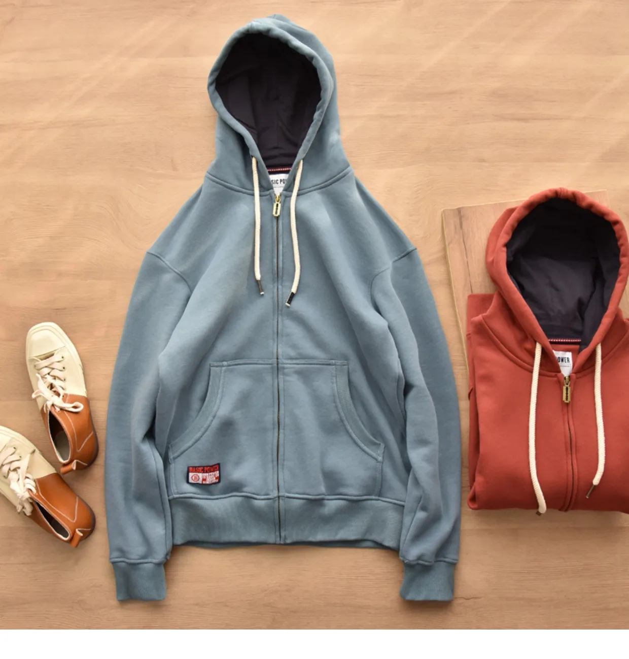 Spring Winter New American Heavyweight Knitted Cardigan Hoodies Men's Fashion Long Sleeve Hooded Thick Velvet Casual Sweatshirts