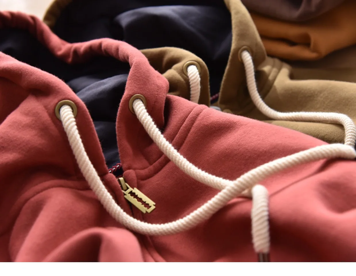 Spring Winter New American Heavyweight Knitted Cardigan Hoodies Men's Fashion Long Sleeve Hooded Thick Velvet Casual Sweatshirts