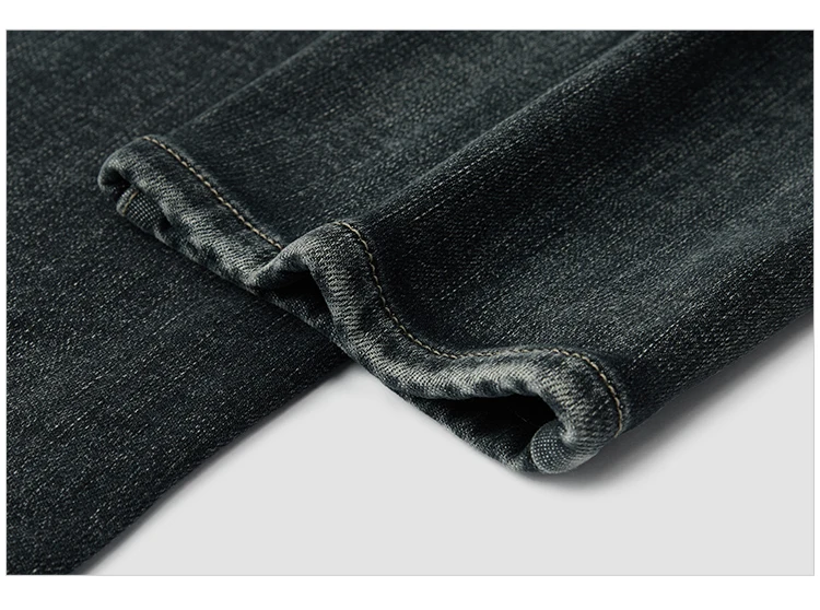 Semir Men Jeans Fleece Lined Stretch Skinny Fit Whisker Wash 2026 Vintage Commuter Warm Slim Urban Casual Denim Trousers
