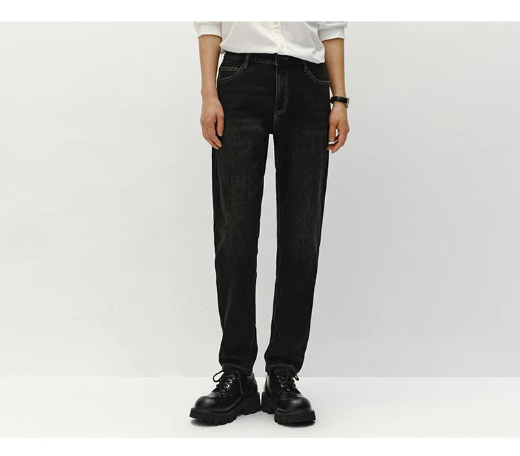Semir Men Jeans Fleece Lined Stretch Skinny Fit Whisker Wash 2026 Vintage Commuter Warm Slim Urban Casual Denim Trousers