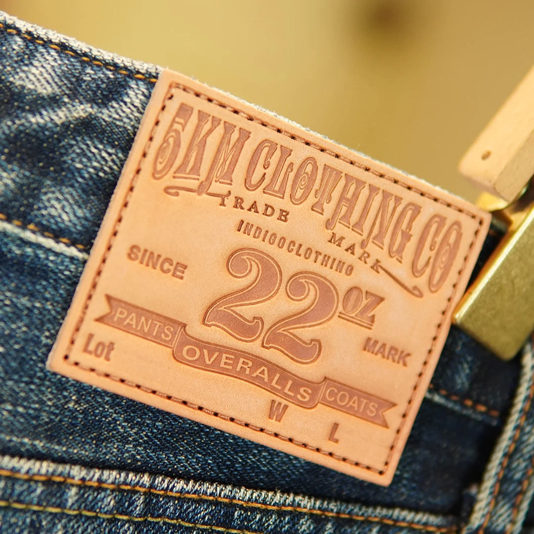 22oz Heavyweight Selvedge Denim Jeans Cotton Washed Men's Regular Straight American Retro Casual Autumn Winter Thick Pants 5KM
