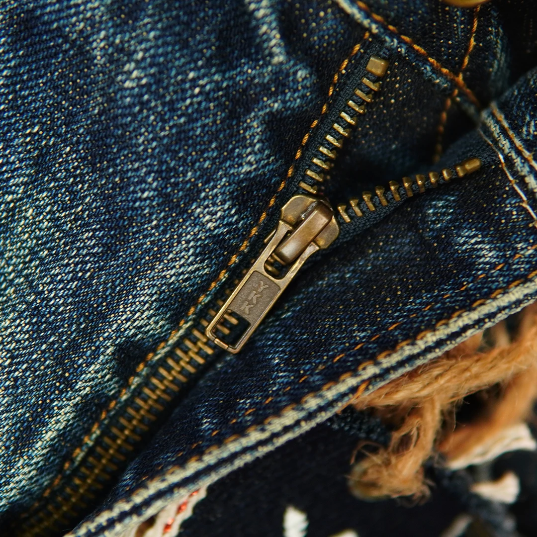 22oz Heavyweight Selvedge Denim Jeans Cotton Washed Men's Regular Straight American Retro Casual Autumn Winter Thick Pants 5KM