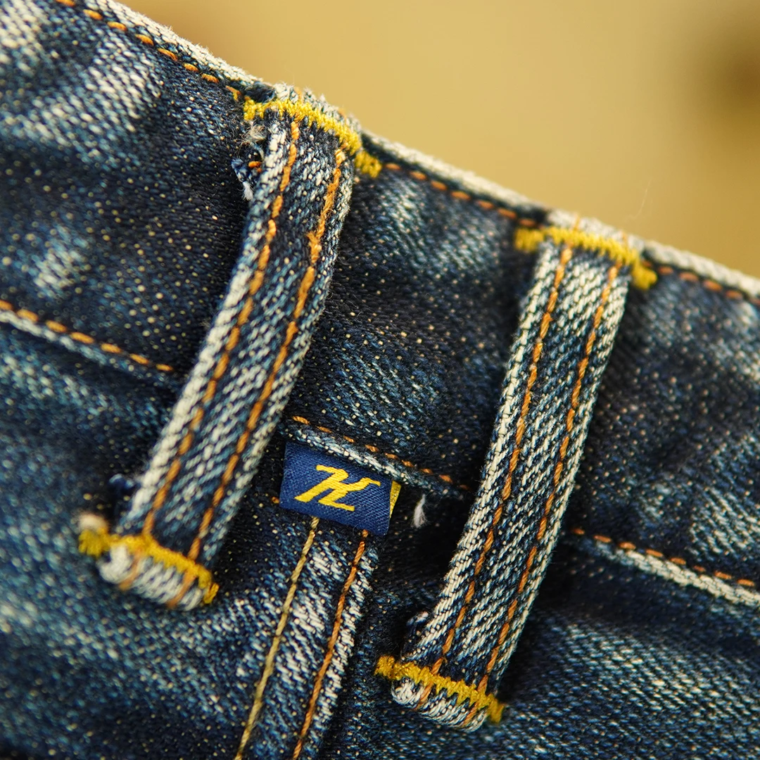 22oz Heavyweight Selvedge Denim Jeans Cotton Washed Men's Regular Straight American Retro Casual Autumn Winter Thick Pants 5KM