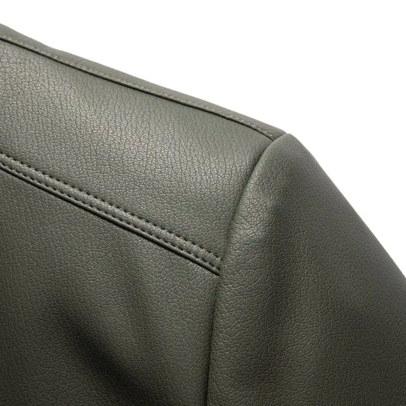 Spring and Autumn's New Haining Casual Leather Jacket, Men's Lapel Leather Jacket, High-End Large-Sized Goatskin Coat