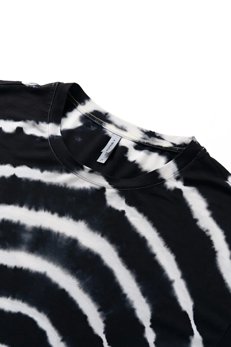Men's Black & White Tie-Dye Merino Wool Long Sleeve T-Shirt – Soft & Stretchy Outdoor Base Hiking & Running