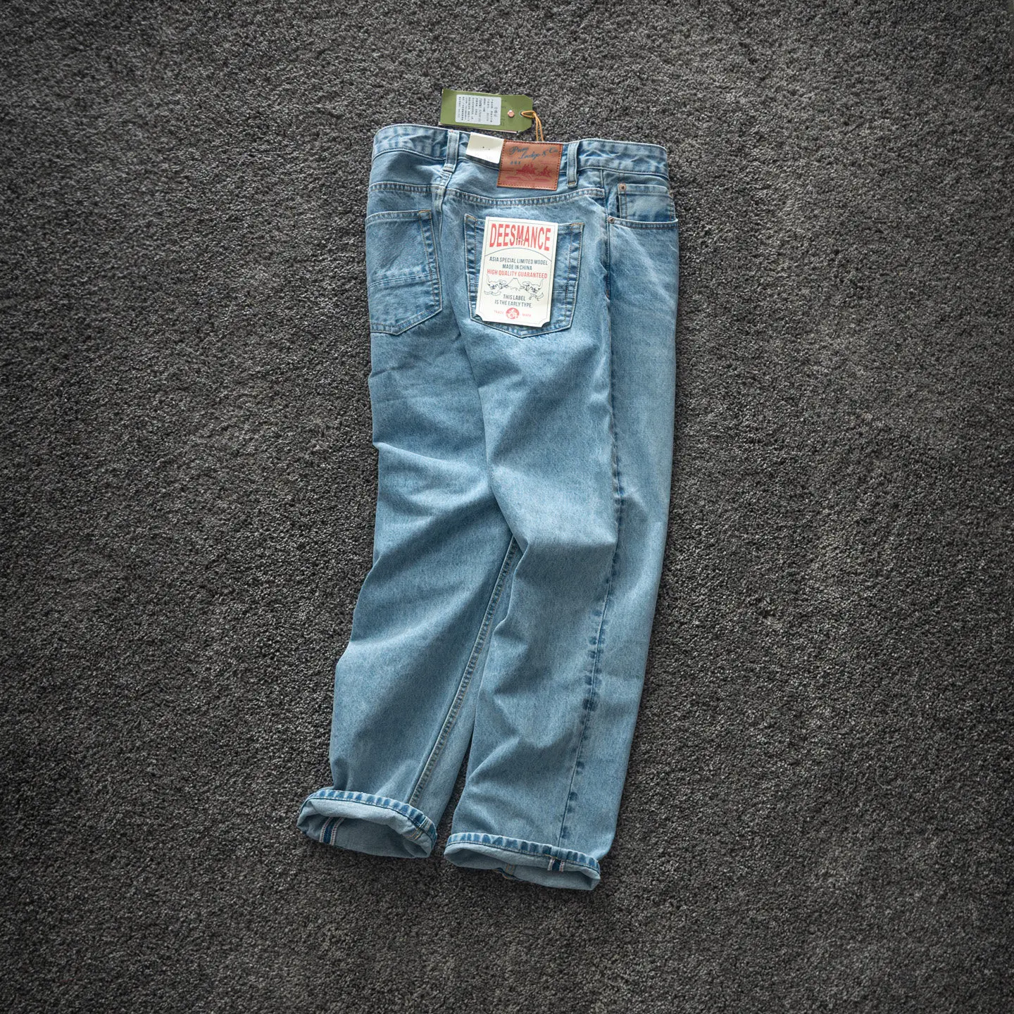 2026 Spring New American Retro Heavyweight High-end Comfort Jeans Men's Fashion 88% Cotton Washed Old Straight Casual Pants