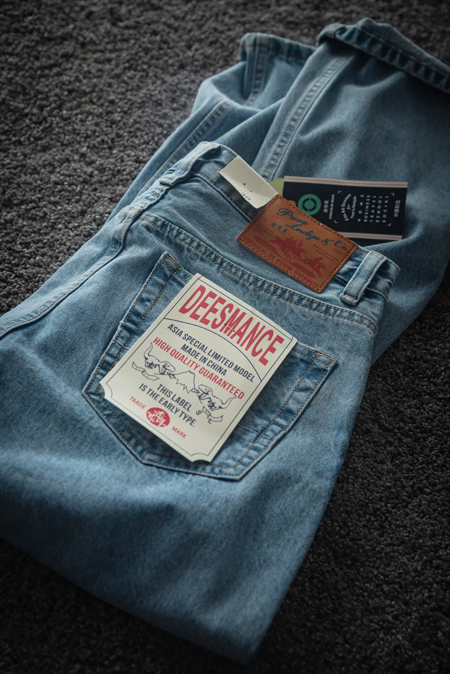 2026 Spring New American Retro Heavyweight High-end Comfort Jeans Men's Fashion 88% Cotton Washed Old Straight Casual Pants