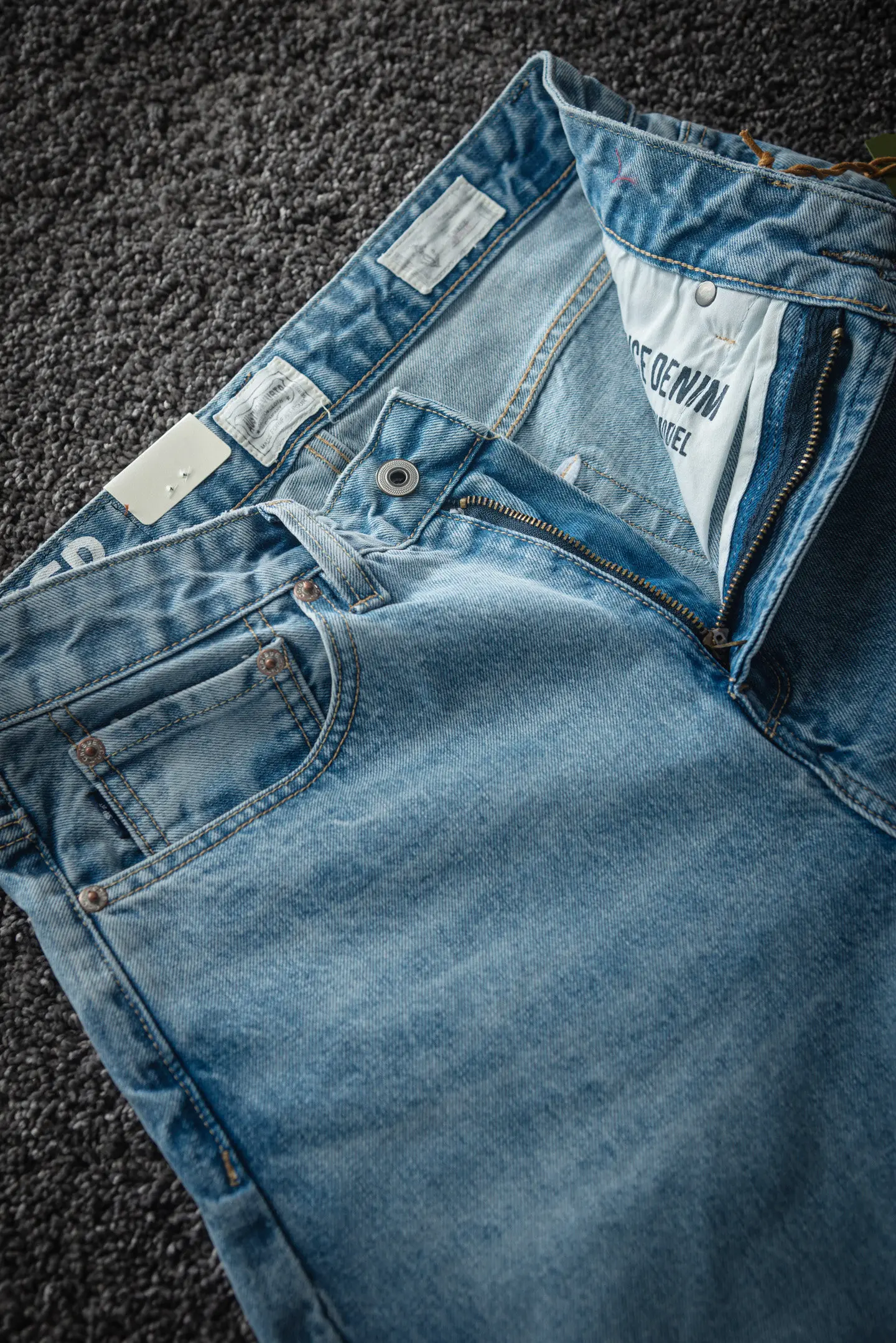 2026 Spring New American Retro Heavyweight High-end Comfort Jeans Men's Fashion 88% Cotton Washed Old Straight Casual Pants