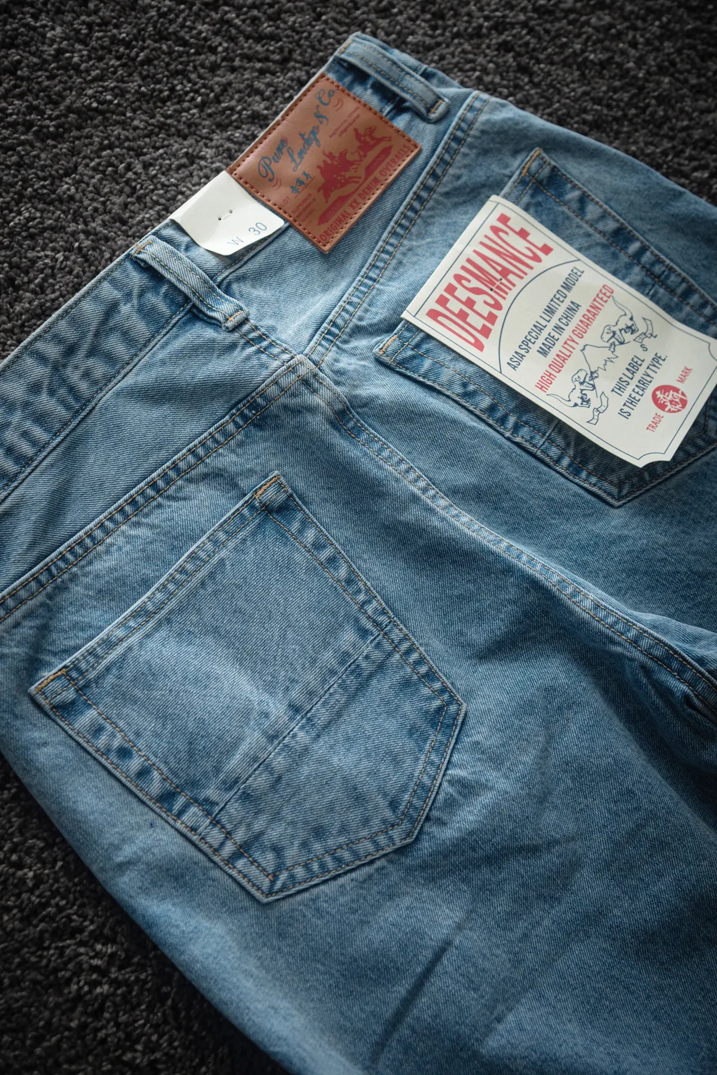 2026 Spring New American Retro Heavyweight High-end Comfort Jeans Men's Fashion 88% Cotton Washed Old Straight Casual Pants