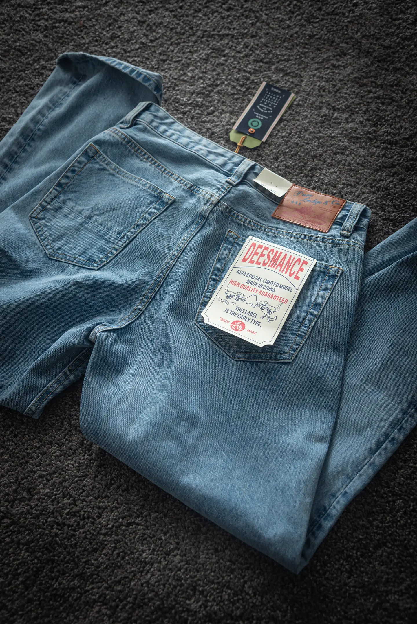 2026 Spring New American Retro Heavyweight High-end Comfort Jeans Men's Fashion 88% Cotton Washed Old Straight Casual Pants