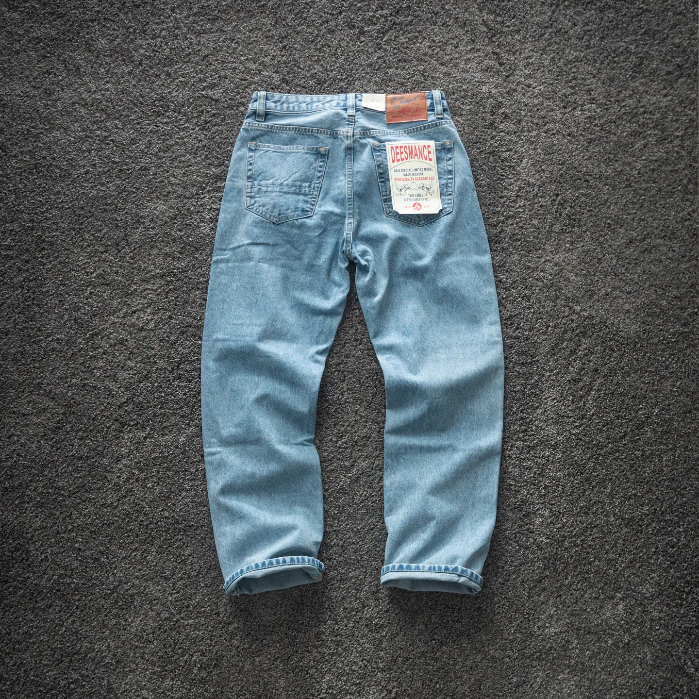 2026 Spring New American Retro Heavyweight High-end Comfort Jeans Men's Fashion 88% Cotton Washed Old Straight Casual Pants