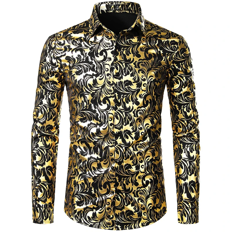 2024 Men's New Comfortable Retro Long Sleeve Shirts New Casual Design Shirt Fashion 3D Printed Flower Pattern Men's Clothing