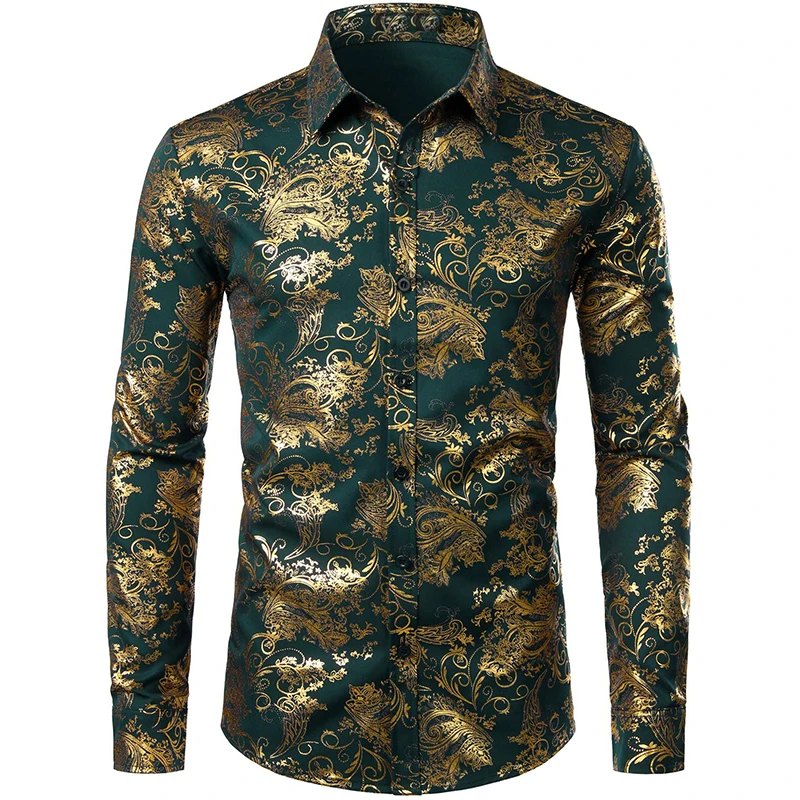 2024 Men's New Comfortable Retro Long Sleeve Shirts New Casual Design Shirt Fashion 3D Printed Flower Pattern Men's Clothing