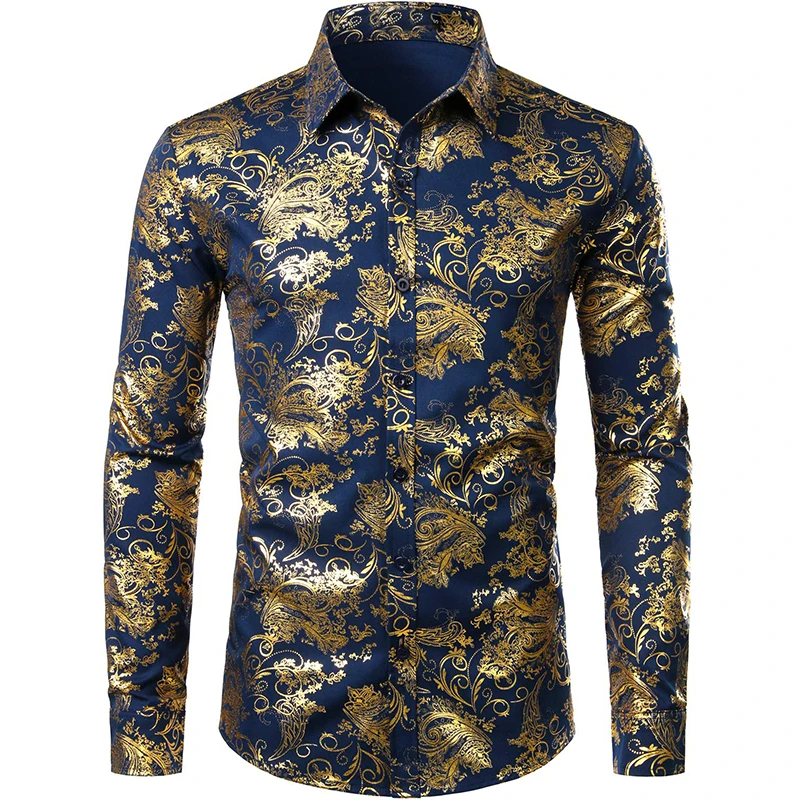 2024 Men's New Comfortable Retro Long Sleeve Shirts New Casual Design Shirt Fashion 3D Printed Flower Pattern Men's Clothing