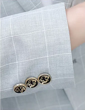Korean Slim Fit Two-Piece Suit Set Casual Trendy British Style Spring Autumn Handsome Coat with Trousers Hair Stylist Fashion