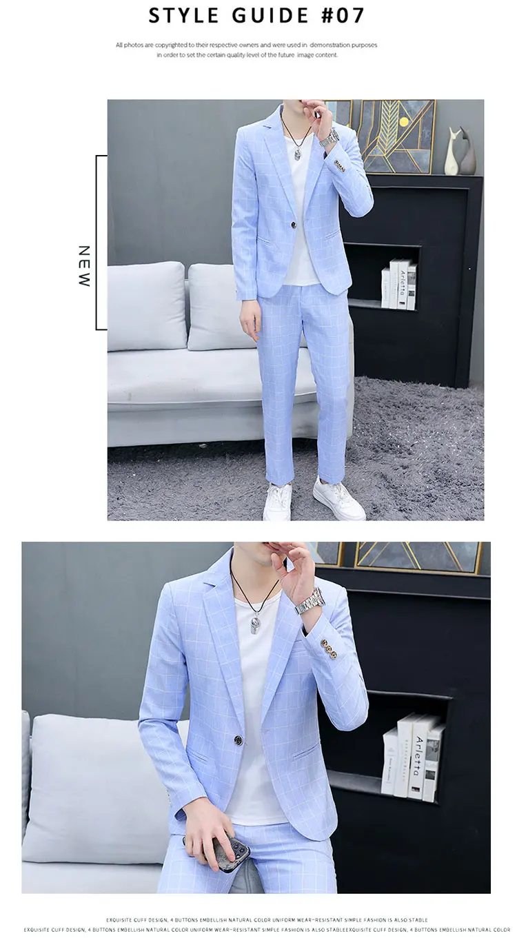 Korean Slim Fit Two-Piece Suit Set Casual Trendy British Style Spring Autumn Handsome Coat with Trousers Hair Stylist Fashion