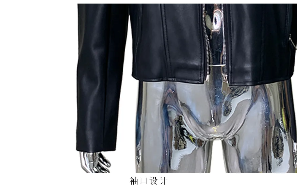 Nerazzurri Spring Autumn Cool Black Short Pu Leather Jacket Men Shoulder Pads Long Sleeve Luxury Streetwear Zip Up Clothes 2026