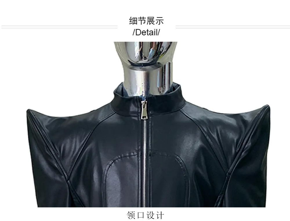 Nerazzurri Spring Autumn Cool Black Short Pu Leather Jacket Men Shoulder Pads Long Sleeve Luxury Streetwear Zip Up Clothes 2026