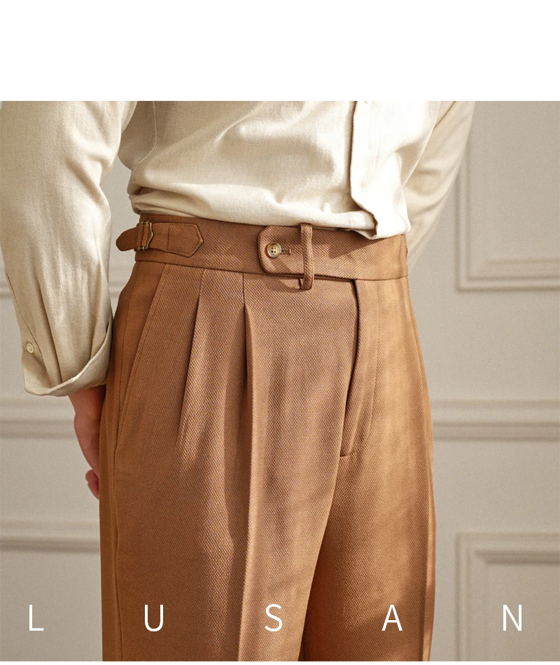 Men's Commuter All-match Naples High Waist Micro Straight Casual Pants Retro Autumn Business Pants