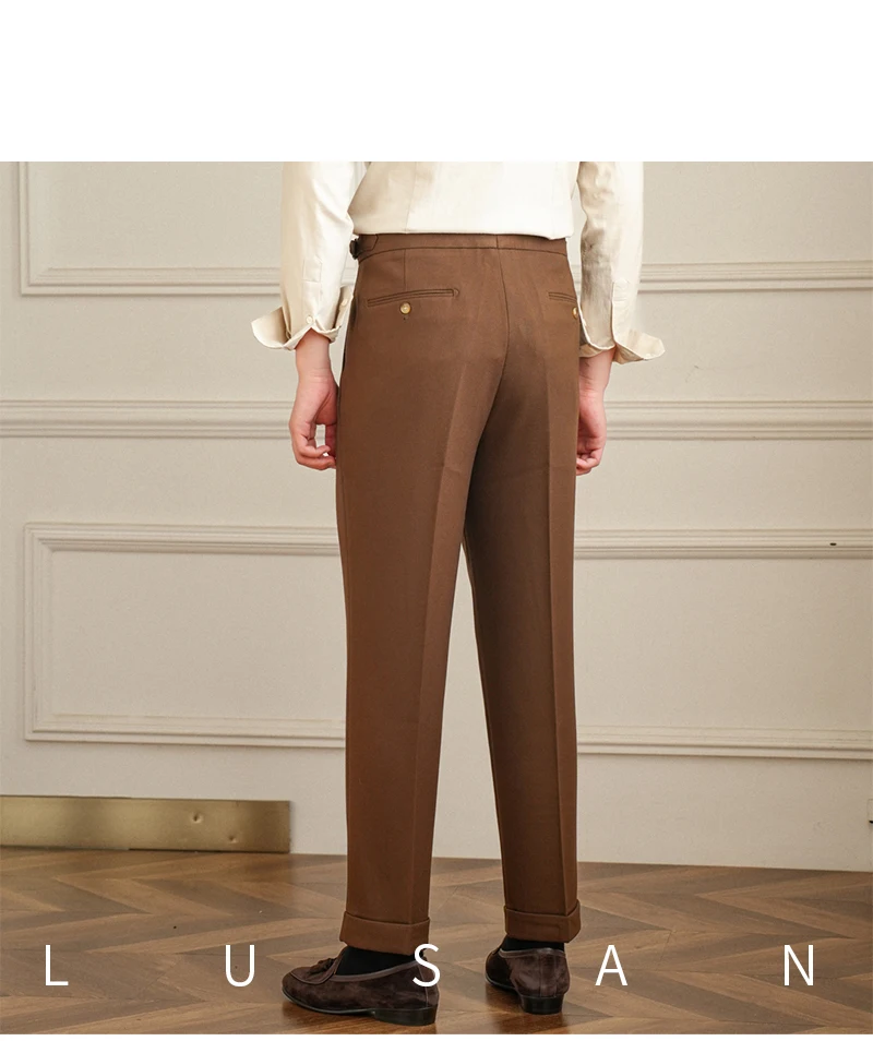 Men's Commuter All-match Naples High Waist Micro Straight Casual Pants Retro Autumn Business Pants