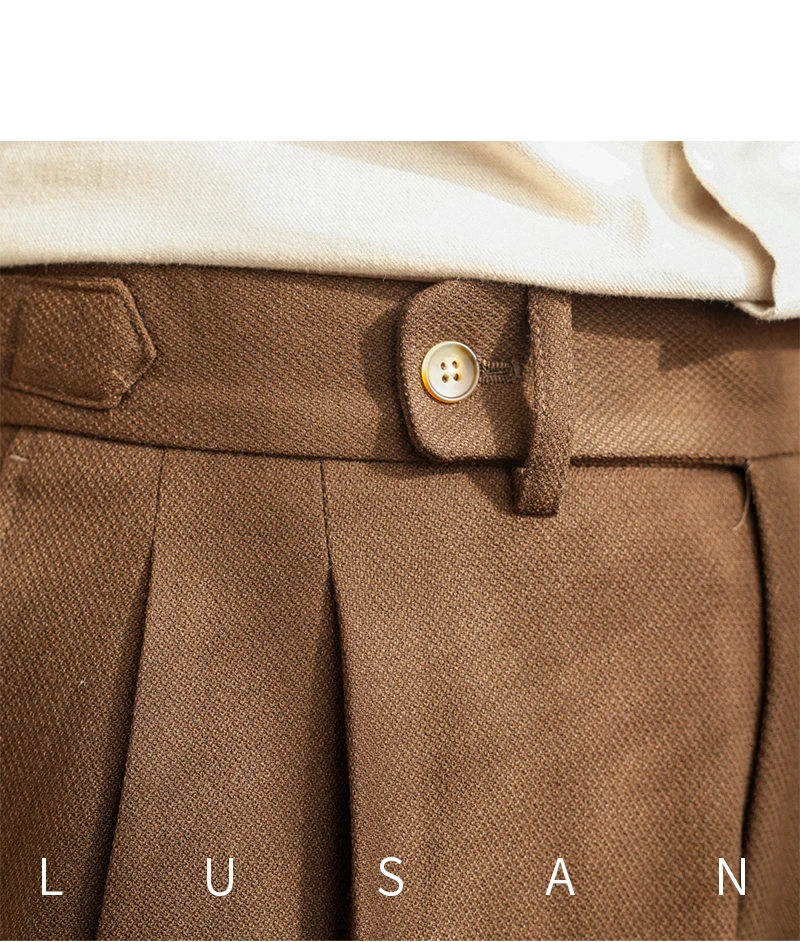 Men's Commuter All-match Naples High Waist Micro Straight Casual Pants Retro Autumn Business Pants
