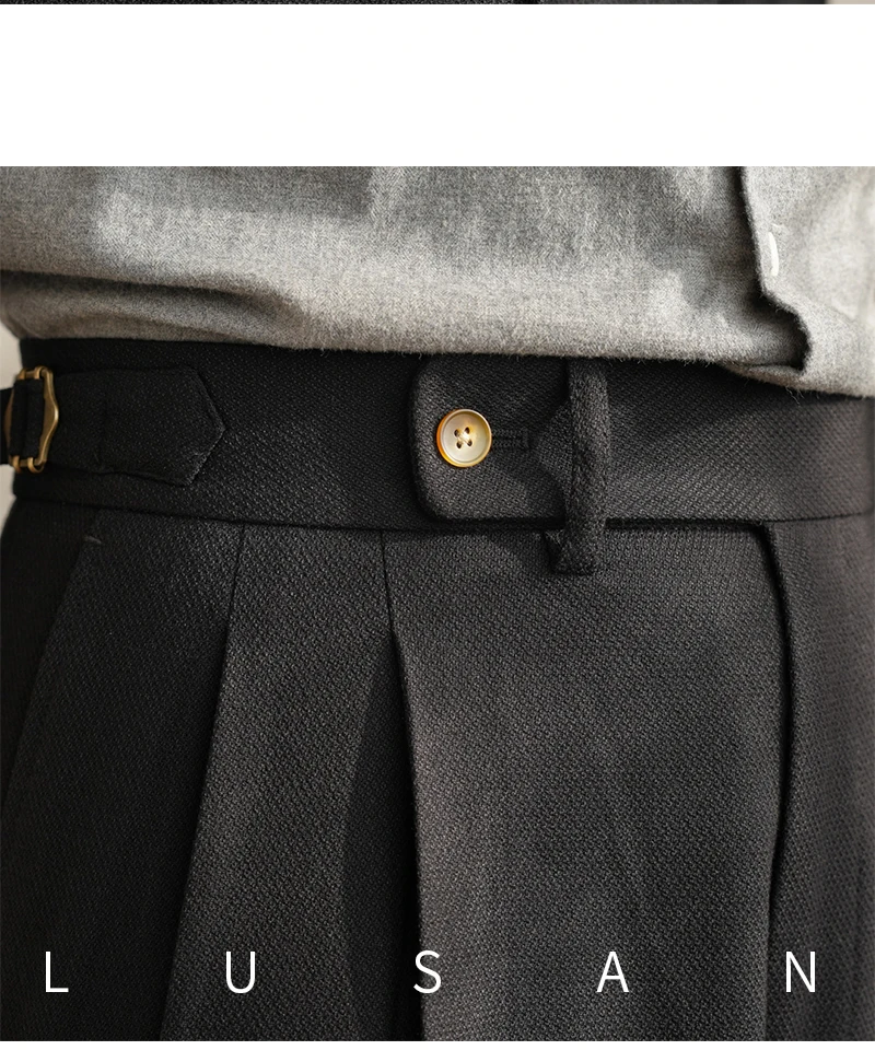 Men's Commuter All-match Naples High Waist Micro Straight Casual Pants Retro Autumn Business Pants