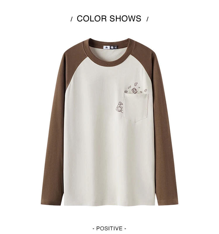 Semir Men Tshirt Long Sleeve Raglan Sleeve Retro College Style 2026 Autumn Couple Pullover Casual Everyday Top Daily